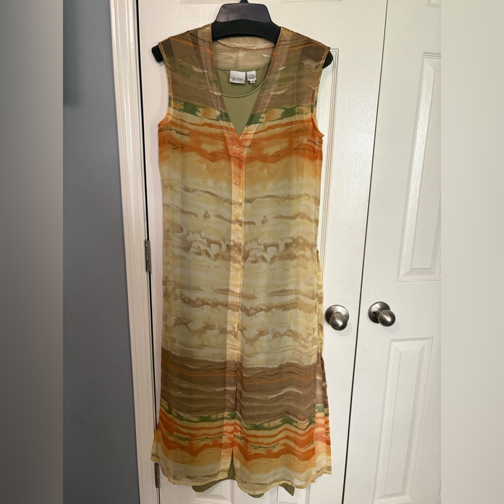 Multicolor Sleeveless 2-Piece Maxi Dress